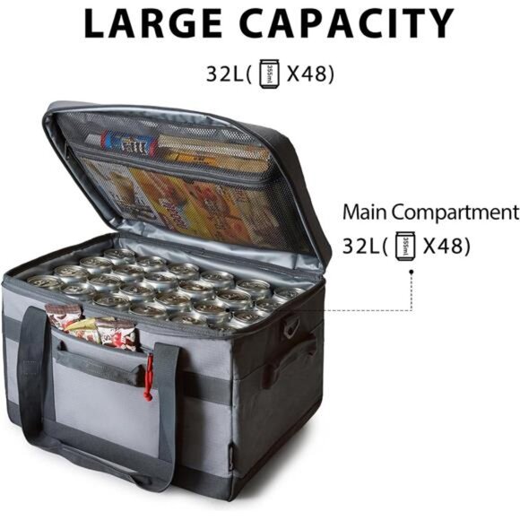 Cooler Bag 48/60 Cans Insulated Soft Cooler Large Collapsible Cooler Bag - Picture 2 of 7